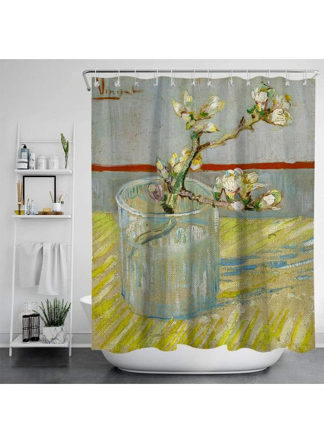 Cross Border Van Gogh Art Shower Curtain Bathroom 3D Printing Waterproof Fabric With Hook Decoration Bathtub Waterproof Curtain