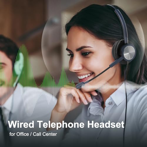 EMAIKER Cisco Landline Phone Headset One Ear Office Wired Telephone Headset with RJ9 Jack Works for Cisco CP-7841 7931G 7940 7941G 7942G 7945G 7960 7961G 7962G 7965G 7970 8841 8851 8961 etc - Image 2