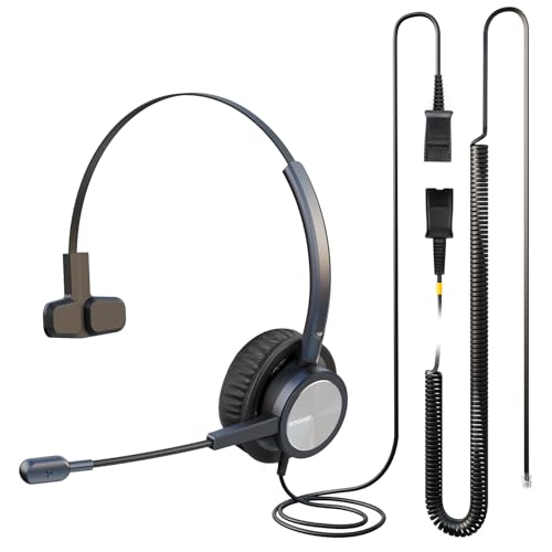 EMAIKER Cisco Landline Phone Headset One Ear Office Wired Telephone Headset with RJ9 Jack Works for Cisco CP-7841 7931G 7940 7941G 7942G 7945G 7960 7961G 7962G 7965G 7970 8841 8851 8961 etc - Image 1