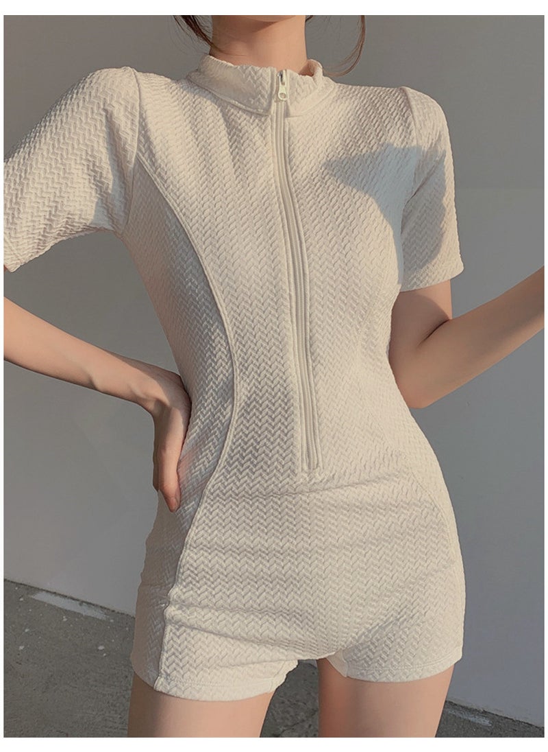 Generic - Slimming One-Piece Swimsuit for Women White - Image 1