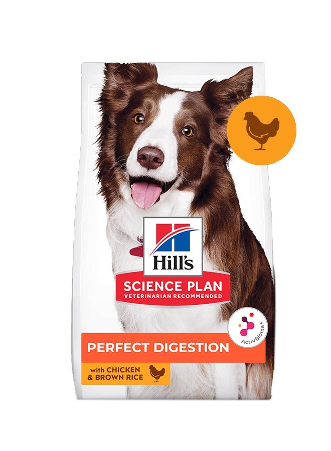 Hills طعام مثالي للهضم للكلاب البالغة متوسطة الحجم 1+ مع الدجاج والأرز البني - 2.5 كجم