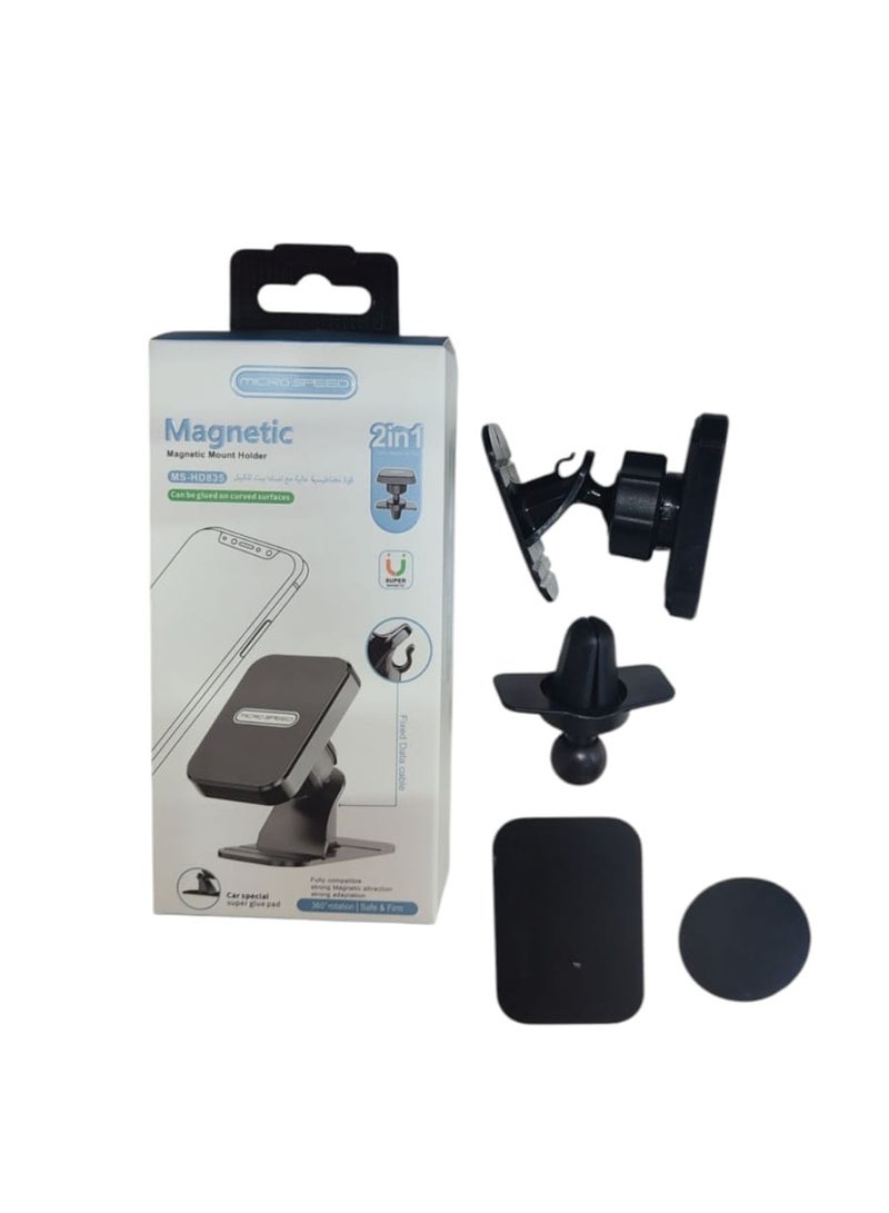 Magnetic Car Mount Holder | 2-in-1 Dashboard  Air Vent Phone Holder | Strong Magnet | 360° Rotation | - Image 3
