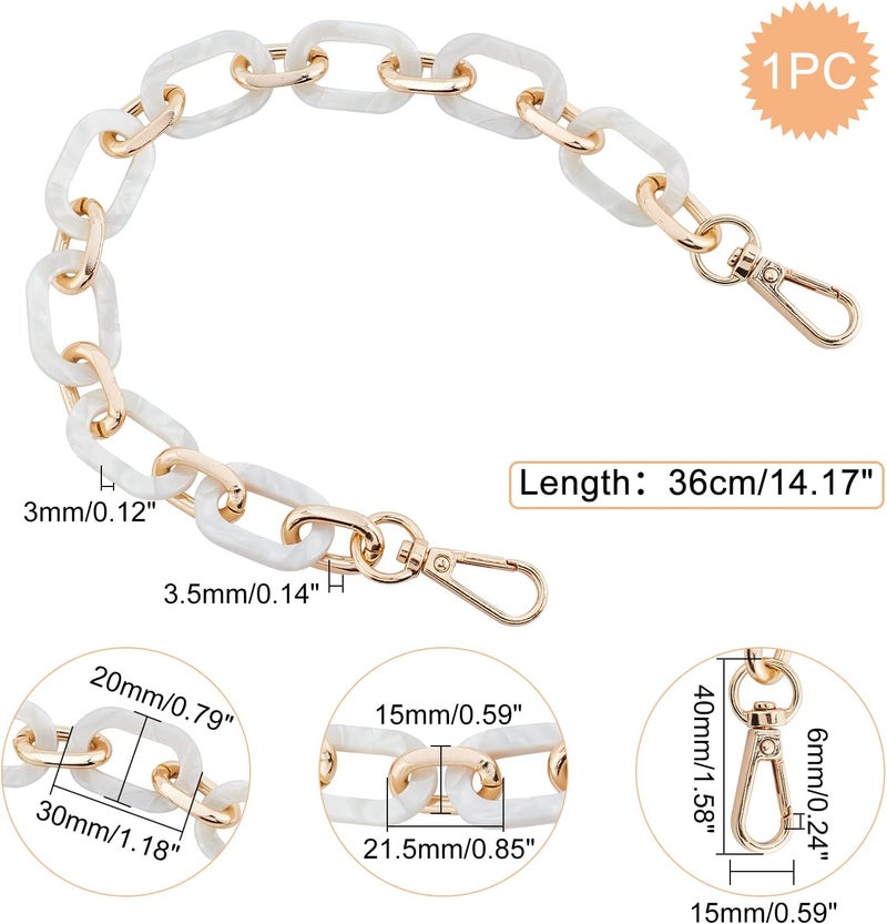 comfrt 14.1 Inch Acrylic Short Bag Handle DIY Acrylic Purse Handbag Chain Resin Bag Chain Replacement Clutches Handles Bag Decoration Chain Accessories DIY Bag Craft Making - Image 2