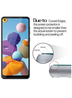 HuHa Samsung Galaxy A21 Screen Protector Glass Full Glue Tempered Glass Screen Guard Anti Explosion 2.5D  - Image 2