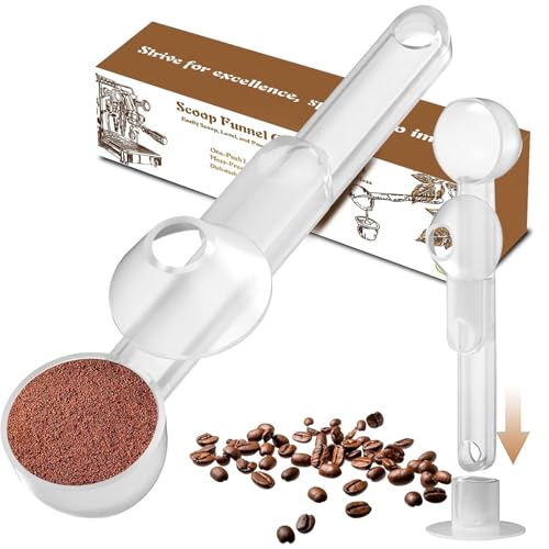Mudygelay Coffee Scoop with Funnel for Ground Coffee, Protein Powder & Tea, for Reusable K Cup Refiller, 2TBSP Mess-Free, Funnel Design Prevents Spills (Translucent White, 1-Pack) - Image 1