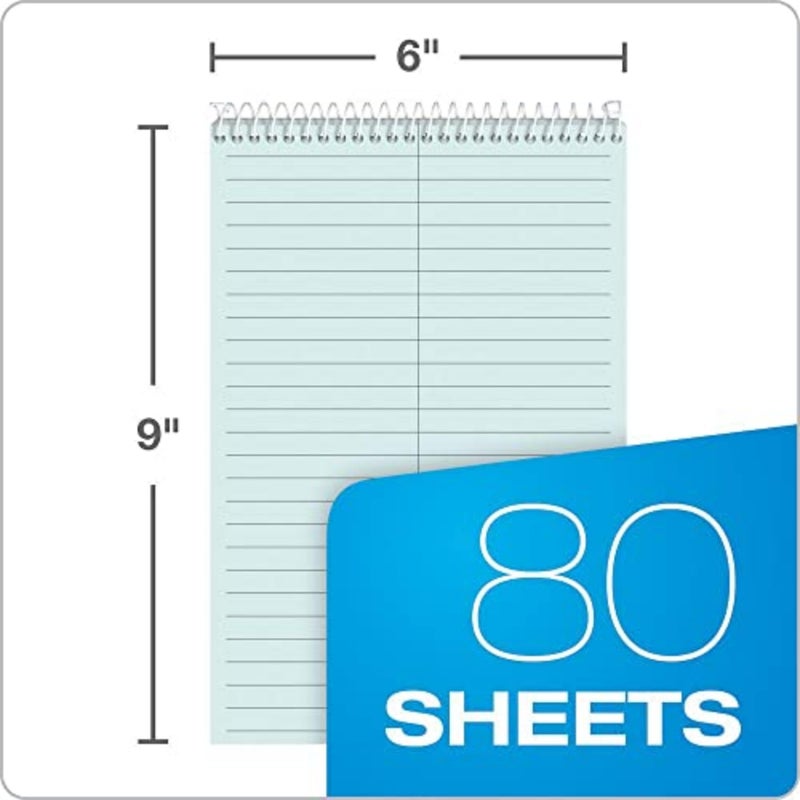 Tops Prism Steno Books, 6" x 9", Gregg Rule, Blue Paper, 80 Sheets, Perforated, 4 Pack (80284) - Image 2