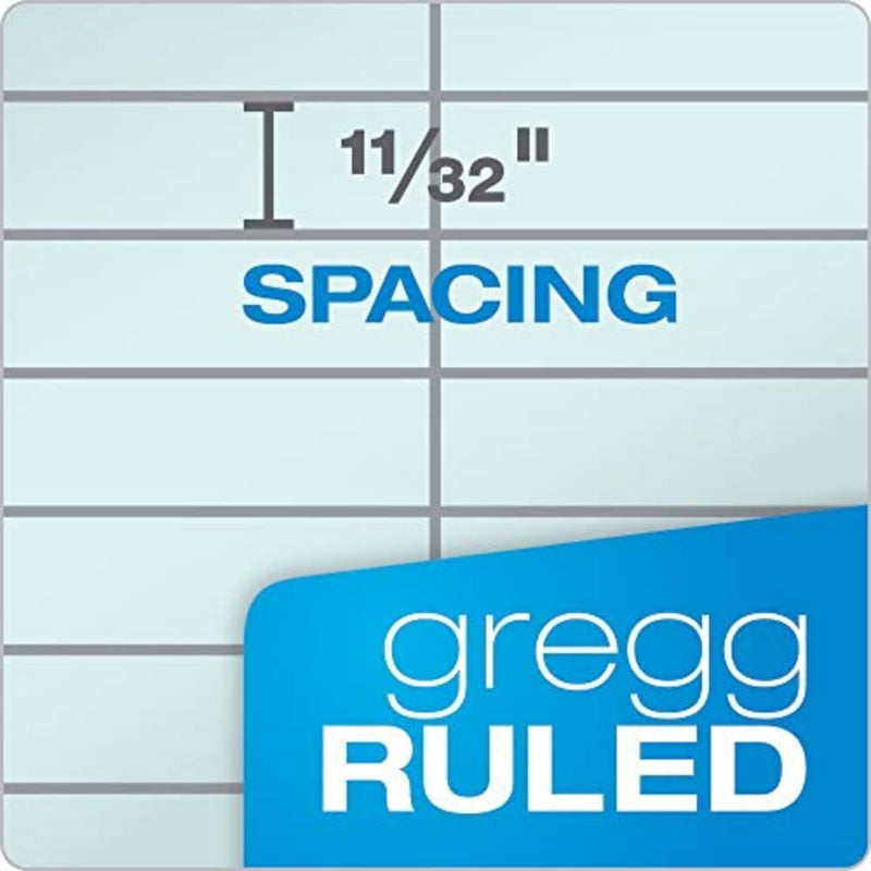 Tops Prism Steno Books, 6" x 9", Gregg Rule, Blue Paper, 80 Sheets, Perforated, 4 Pack (80284) - Image 3