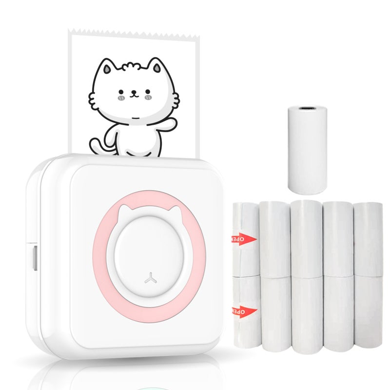 All-in-one Photo Printer Multifunction Portable Printer Wireless Instant Mini Printer Support BT Connection for Smartphone with 11 Paper Rolls 57mm Compatible with iOS Android - Image 1