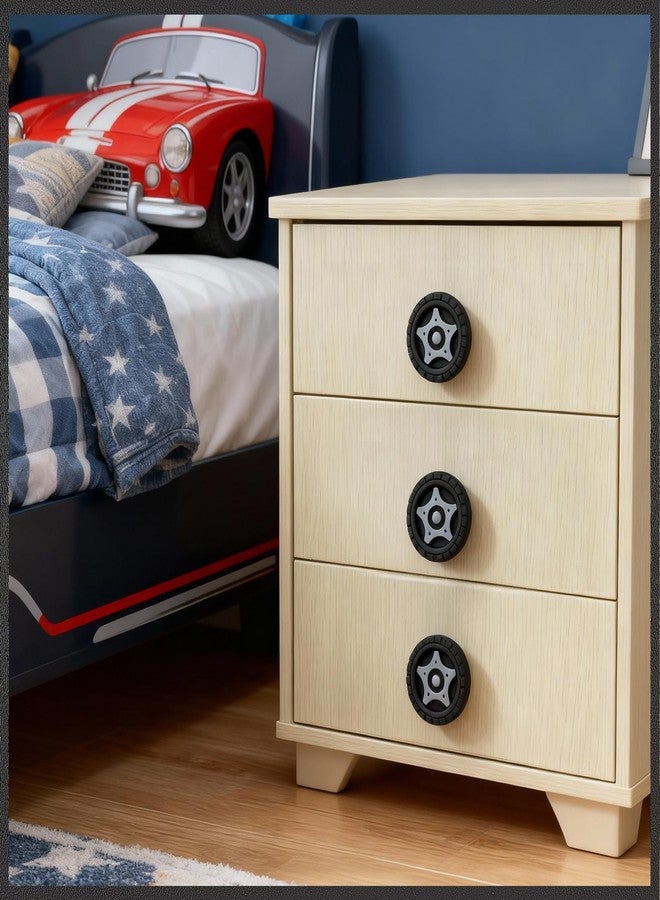 Datanly 12 Pack Cabinet Knobs Race Car Wheels Drawer Pulls with 28mm Screws Black Racing Tire Decoration for Men Home Bedroom Cupboard Kitchen Decor - Image 4