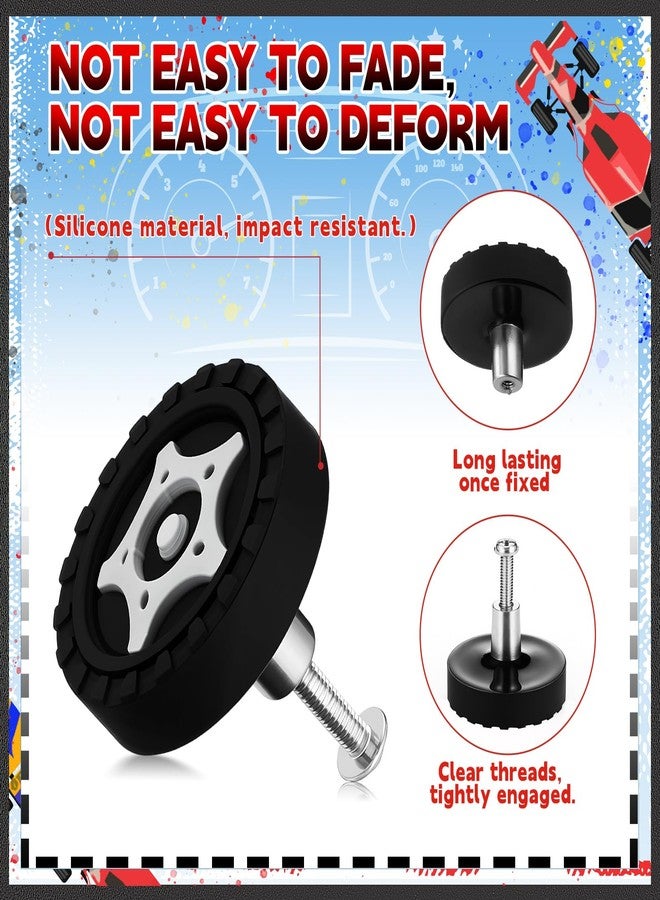 Datanly 12 Pack Cabinet Knobs Race Car Wheels Drawer Pulls with 28mm Screws Black Racing Tire Decoration for Men Home Bedroom Cupboard Kitchen Decor - Image 3