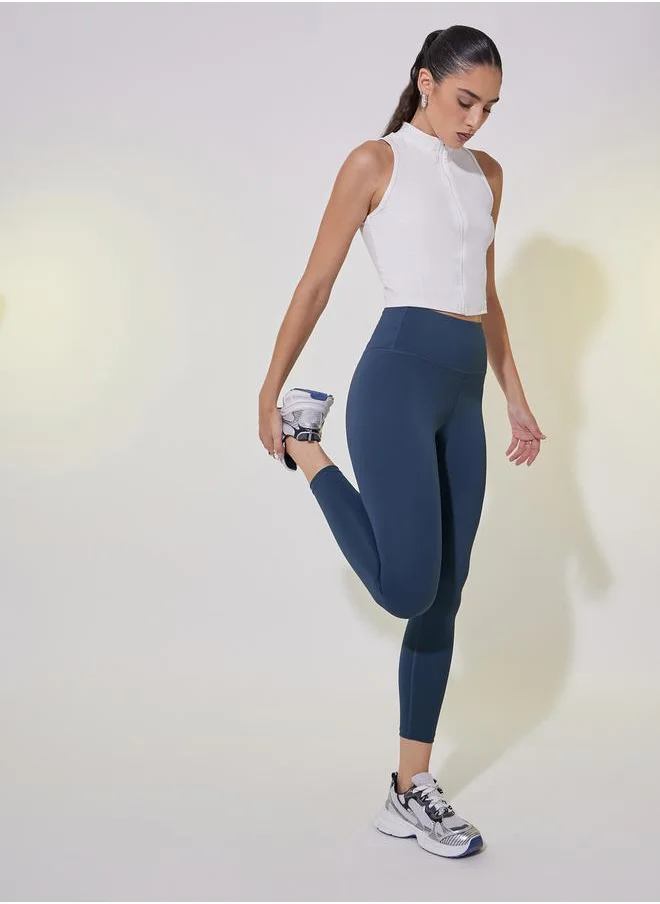 ستايلي Solid Elasticized Waistband Cropped Leggings