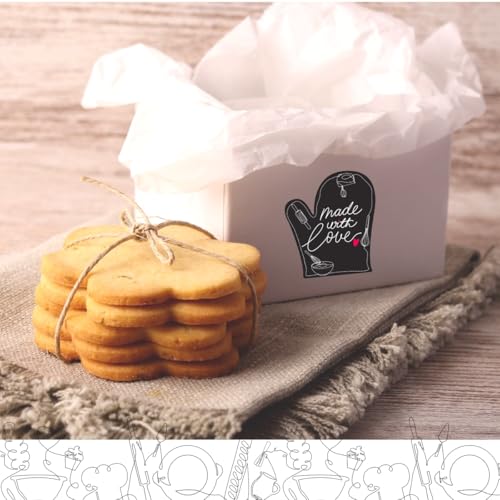 Joyful Artistry 300PCS Made with Love Stickers – 2"x1.75" Baking Labels for Baked Goods Packaging, Baked with Love Badges for Homemade Bakery. Use on Jars, Bags, Boxes - Image 5