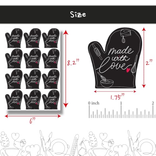 Joyful Artistry 300PCS Made with Love Stickers – 2"x1.75" Baking Labels for Baked Goods Packaging, Baked with Love Badges for Homemade Bakery. Use on Jars, Bags, Boxes - Image 3