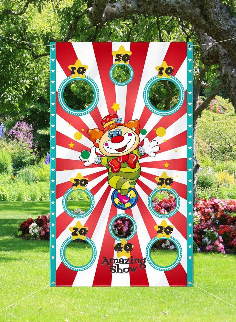 Carnival Circus Game Banner - Outdoor Party Decoration with Colorful Sandbag Toss Game; Durable Polyester, Ideal for Fun Garden Gatherings and Interactive Play (135cm x 75cm) - Image 2