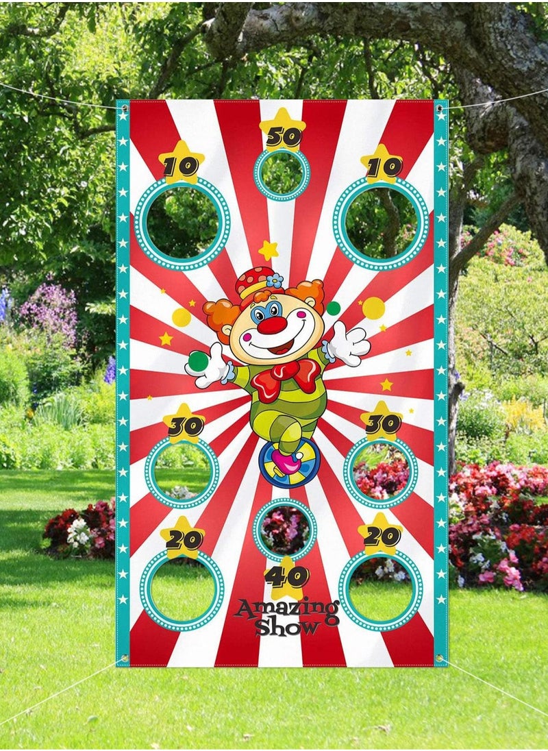 Generic Carnival Circus Game Banner - Outdoor Party Decoration with Colorful Sandbag Toss Game; Durable Polyester, Ideal for Fun Garden Gatherings and Interactive Play (135cm x 75cm)  - Image 1
