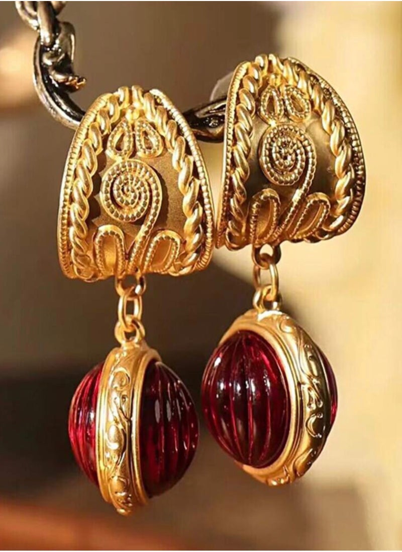 Dangle Charms Elegant 18k Gold Plated Earrings For Women  - Image 1