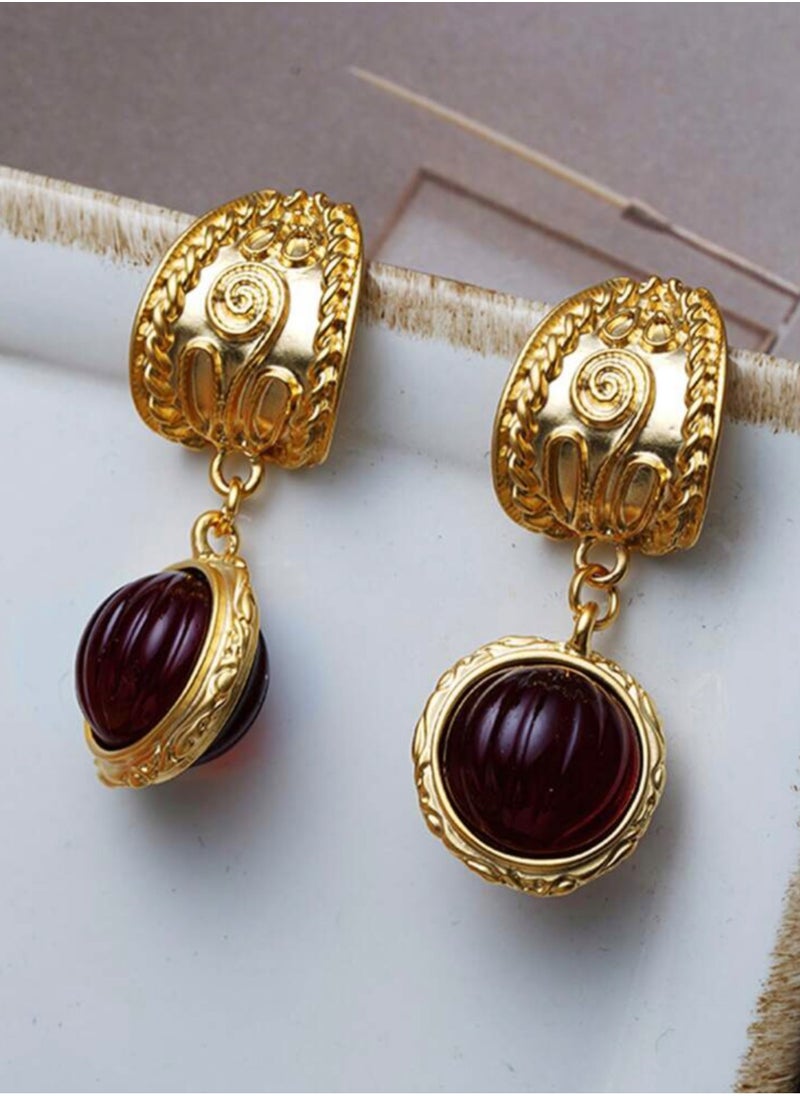 Dangle Charms Elegant 18k Gold Plated Earrings For Women  - Image 2