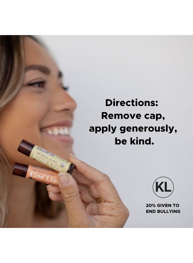 Kind Lips بلسم الشفاه، مرطب شفاه مهدئ مغذي للشفاه الجافة المتشققة، مصنوع في الولايات المتحدة بمكونات عضوية طبيعية 100% معتمدة من وزارة الزراعة الأمريكية، مجموعة متنوعة من النكهات، عبوة من 3 - Image 5