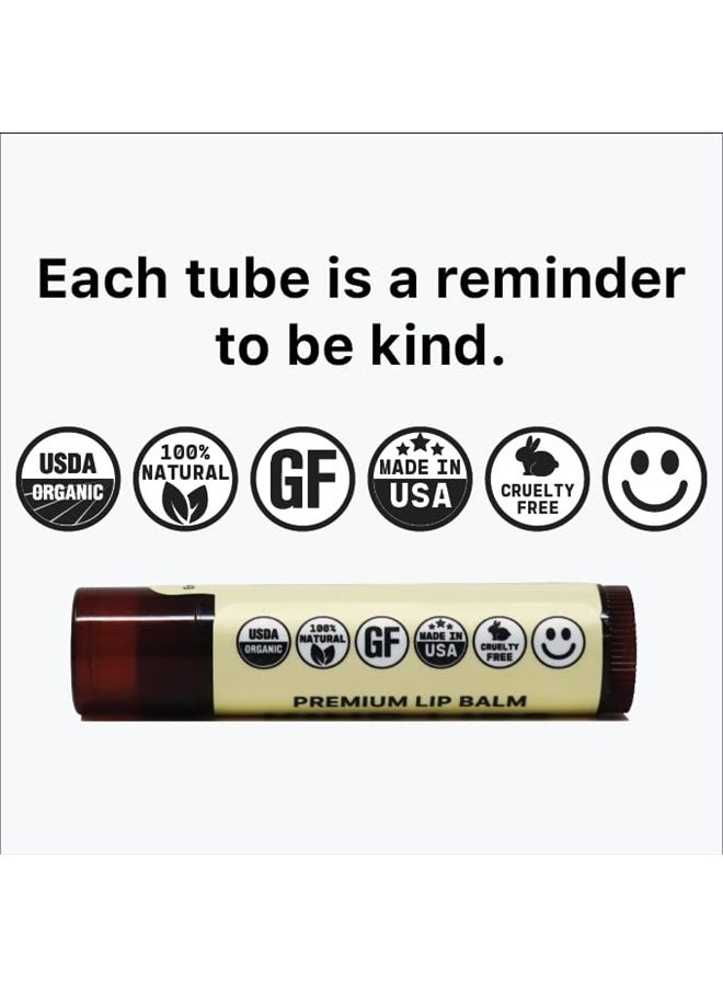 Kind Lips بلسم الشفاه، مرطب شفاه مهدئ مغذي للشفاه الجافة المتشققة، مصنوع في الولايات المتحدة بمكونات عضوية طبيعية 100% معتمدة من وزارة الزراعة الأمريكية، مجموعة متنوعة من النكهات، عبوة من 3 - Image 3