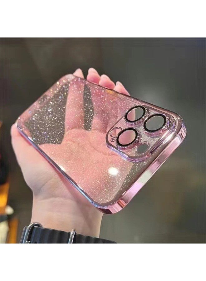Simple Solid Color Glitter Gradient IPhone15/16ProMax Hard Shell Apple 14 Phone Case For IP13/12-Colour:Magnetic Graphite Black-glitter Pc Tpy-Applicable Model:Apple 15promax