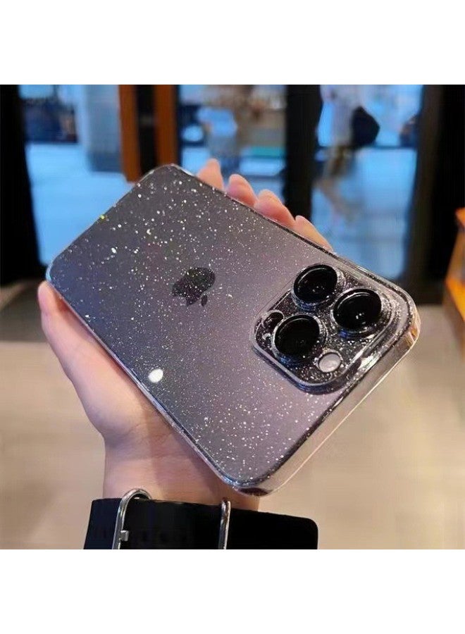 Simple Solid Color Glitter Gradient IPhone15/16ProMax Hard Shell Apple 14 Phone Case For IP13/12-Colour:Magnetic Graphite Black-glitter Pc Tpy-Applicable Model:Apple 15promax