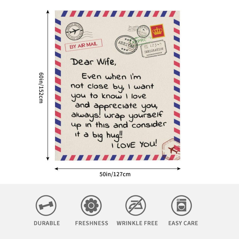 Menghao Gifts Blanket To Wife From Husband  Anniversary Birthday Gifts For Wife  Presents For Wife Mother'S Day Christmas  Valentines  Soft Flannel Throw Blanket Bed Wife Blanket Gift(50X60'') - Image 3