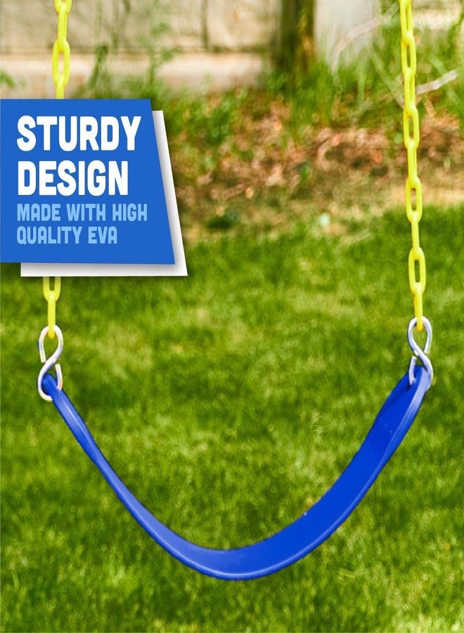 Squirrel Products Heavy Duty Strap Swing Seat - Heavy Duty Swing Seat Replacement and Carabiners for Easy Install - Blue - Image 3