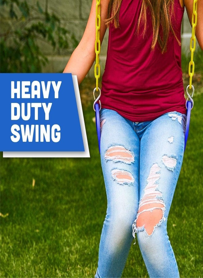 Squirrel Products Heavy Duty Strap Swing Seat - Heavy Duty Swing Seat Replacement and Carabiners for Easy Install - Blue - Image 2