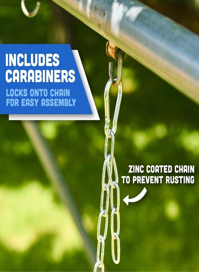 Squirrel Products Heavy Duty Strap Swing Seat - Heavy Duty Swing Seat Replacement and Carabiners for Easy Install - Blue - Image 5