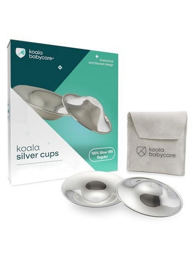 Koala Babycare Koala Babycare The Original Nursing Cups 999 Silver - Nipple Shields for Nursing Newborn - Breastfeeding Essentials Protect and Soothe Cracked Nipples - Standard Size  - Image 1