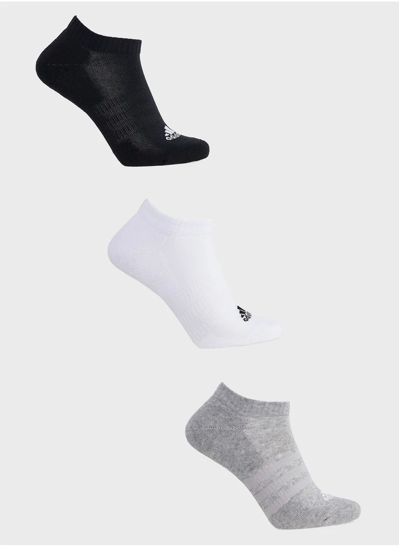 Adidas 3 Pack Cushioned Low Cut Socks