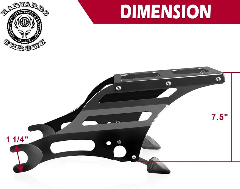 HARVARDS CHROME Detachable Two-Up Mounting Luggage Rack for Indian Motorcycles 2014-2024 - Image 5