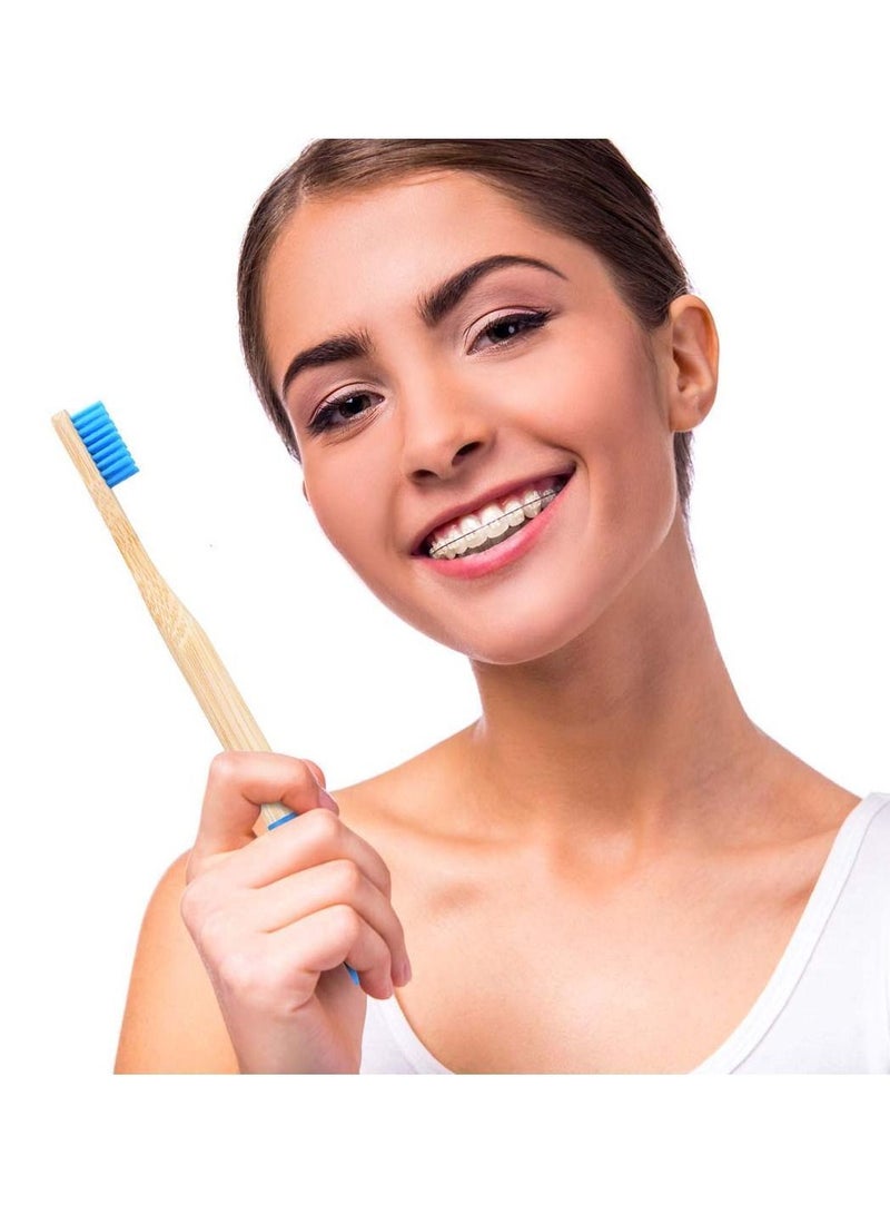 NIBEMINENT Bamboo Toothbrushes Soft Bristles Eco-Friendly Natura Toothbrush Set Biodegradable Compostable Organic Charcoal Wooden toothbrushes 6 Pcs - Image 4