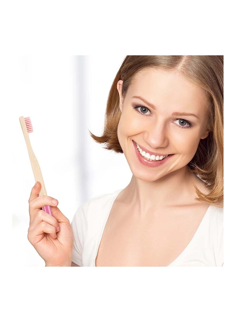 NIBEMINENT Bamboo Toothbrushes Soft Bristles Eco-Friendly Natura Toothbrush Set Biodegradable Compostable Organic Charcoal Wooden toothbrushes 6 Pcs - Image 5