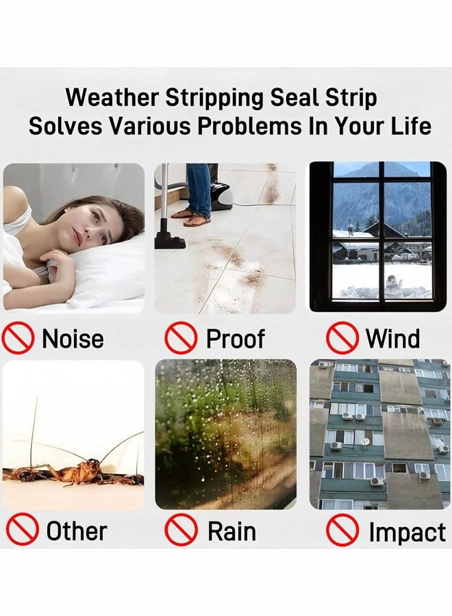 5M Self-Adhesive Weather Stripping Door Seal Strip Brush Weather Stripping Door Brush Seal Strip,Door Soundproofing Strip,Window Noise Blocker,Self Adhesive Draft Blocker for Windows and Doors House Soundproofing,Windproof,Dustproof,Stronger Stickiness 9*9MM  - Image 5