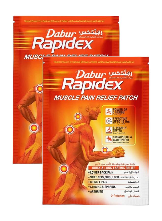 Dabur Rapidex Muscle Pain Relief Patch for Muscle & Joint Pain - 2 Patches Pack of 2  - Image 1