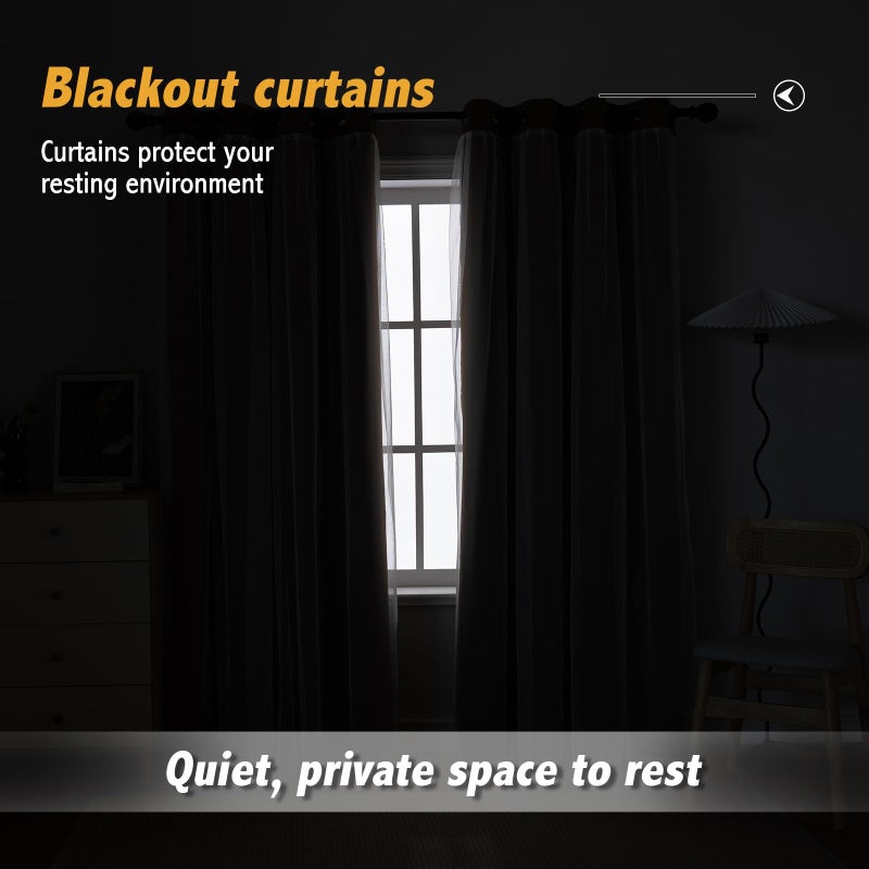 Anytime Home Curtains Blackout and Sheer Layered Solid Window Curtain Panel Pair with Grommet Top, 52Wx63L,Coffee - Image 4