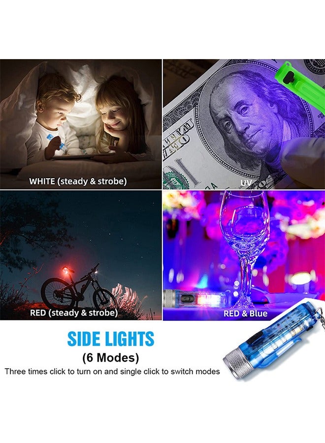 Mini LED Flashlights Keychain Flashlights EDC Portable Pocket Bright Flashlight High lumens USB Rechargeable Mini Keychain Flashlight for Daily Using Backpacking Camping and Hiking Blue  - Image 5