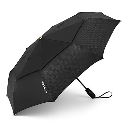 ShedRain Vex Black Compact Umbrella, Folds to 11", 43" Arc, One-Hand Operation, Windproof up to 75 mph - Image 1