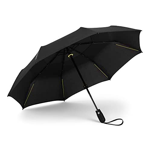 ShedRain Vex Black Compact Umbrella, Folds to 11", 43" Arc, One-Hand Operation, Windproof up to 75 mph - Image 2