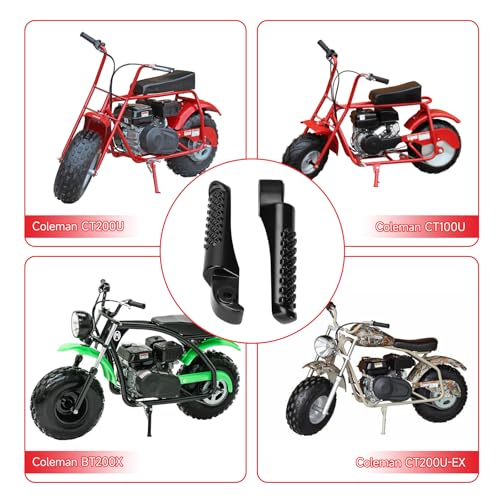 GREHUA Mini Bike Foot Pegs Compatible with Coleman Powersports BT200X CT200U CT200U-EX CT100U Trail 200 CC100X 212cc 196cc 6.5hp Motor Minibike Parts Footrest Bracket Set Assembly Left Right 2 Pack - Image 2