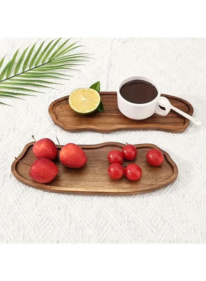 Small Acacia Wood Serving Tray For Appetizers Snacks And Charcuterie - Image 2