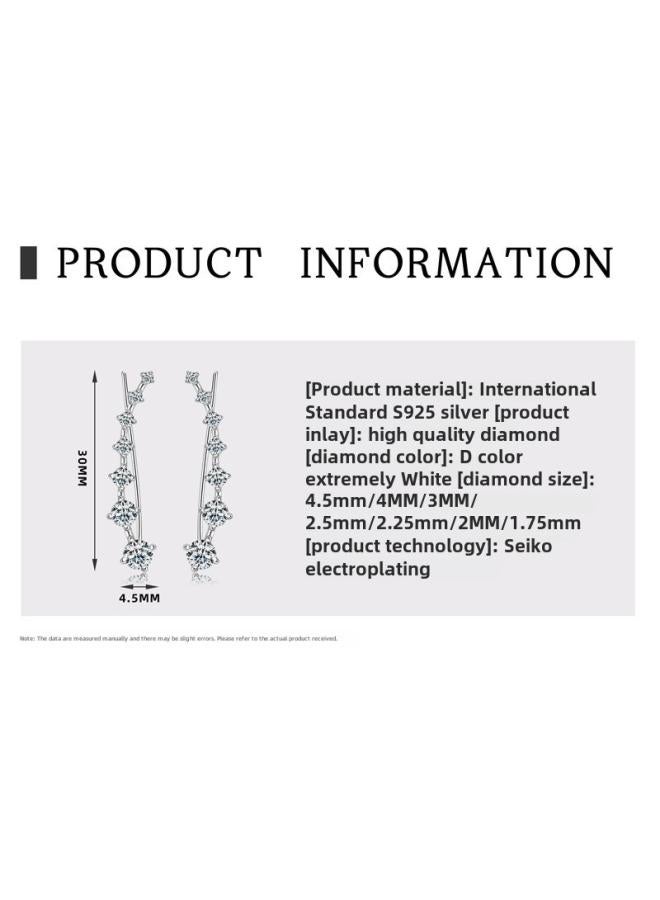 Special Personalized Smile Arc Stud Earrings Diamond 925 Sterling Silver Light Luxury Niche Earrings