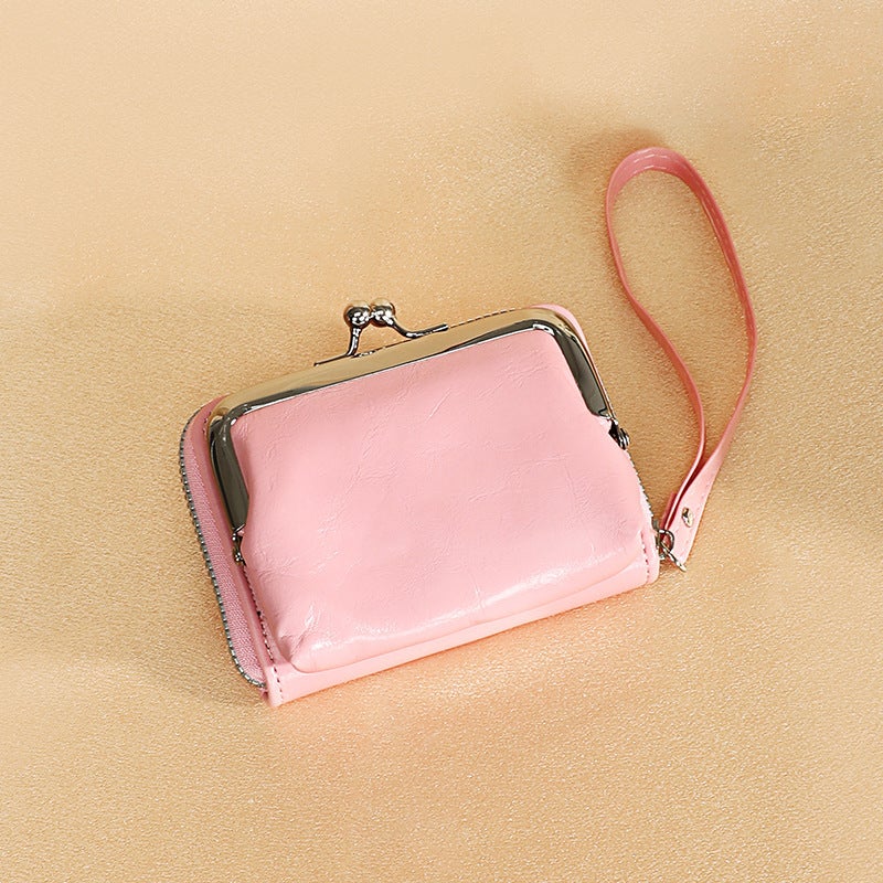 Retro Style Clip Bag Personalized Mini Multi-Compartment Card Slot Card Bag Coin Bag Hand-Held Small Bag - Image 1