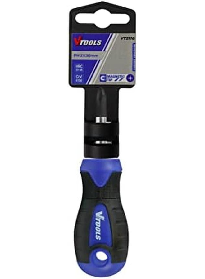 VTOOLS Professional And Multi Purpose Portable Magnetic Phillips Screwdriver 2X38Mm Perfect For Office Home Use Blue 2X38Mm Vt2116 - Image 4