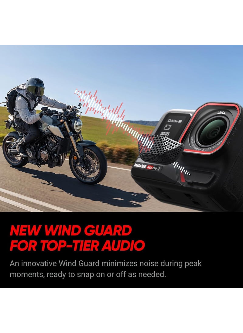 Insta360 Insta360 Ace Pro 2 Motorcycle Bundle 8K Waterproof Action Camera CoEngineered with Leica Flagship 113 Sensor 8K30 25 Flip ScreenIncludes Motorcycle Bundle Invisible Selfie Stick  - Image 5