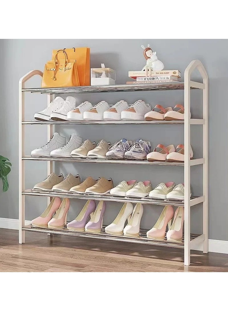 Huitich 5-Tier Shoe Rack Storage Organizer: Stylish, Sturdy, and Space-Saving White - Image 2