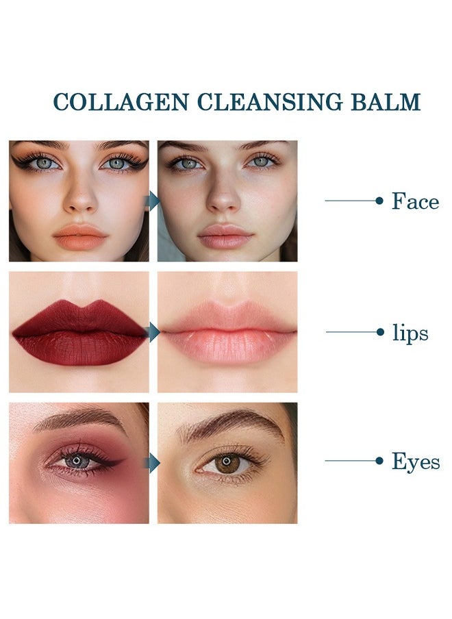 lakerain Collagen Cleansing Balm - Remove Makeup Grime and Dirt Cleansing Balm that Cleanses Softens and Nourishes Skin Face Cleanser and Makeup Remover Hydrating Cleansing Balm Face Cream 20g  - Image 2