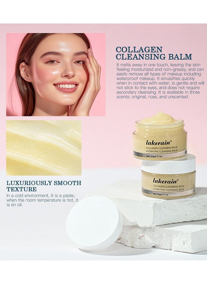 lakerain Collagen Cleansing Balm - Remove Makeup Grime and Dirt Cleansing Balm that Cleanses Softens and Nourishes Skin Face Cleanser and Makeup Remover Hydrating Cleansing Balm Face Cream 20g  - Image 5