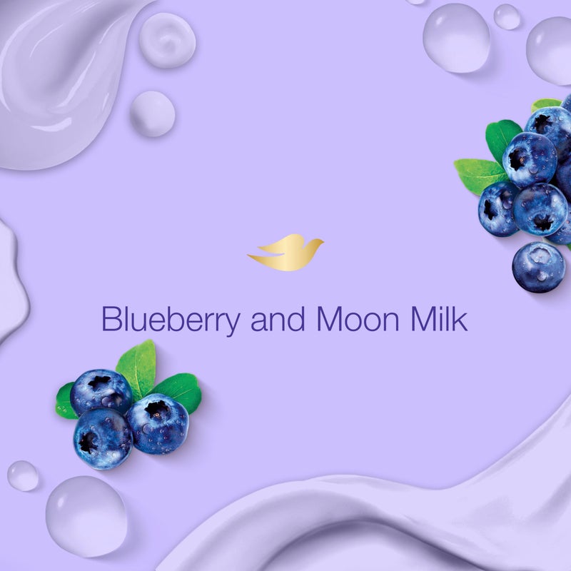 Dove غسول الجسم دوف بالتوت الأزرق وحليب القمر، 4 قطع لبشرة متجددة وصحية، منظف لطيف مرطب للبشرة مع ترطيب ميكرو 24 ساعة، 20 أونصة - Image 3